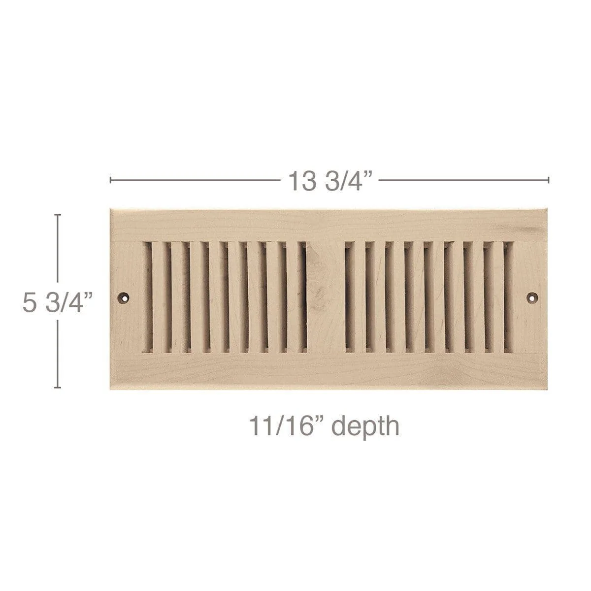 4 x 12 Vent, 5 3/4" x 11/16" x 13 3/4" length, Self Rimming Toe Kick Vent