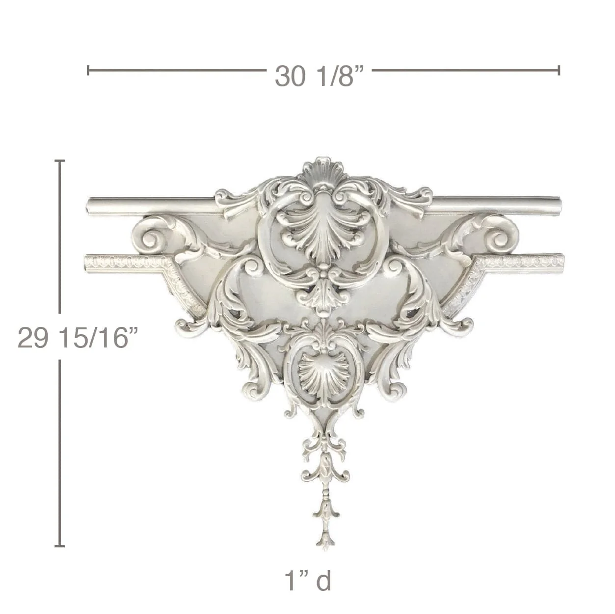 Acanthus Cartouche, 30 1/8"w x 29 15/16"h x 1"d