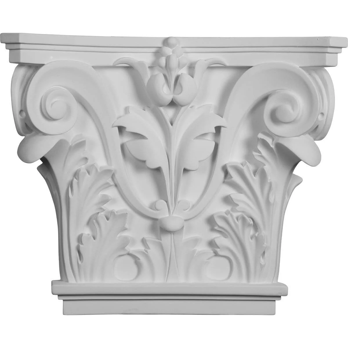 Acanthus Leaf Pilaster Capital (Fits Pilasters up to 10 3/8 "W x 3/4"D), 16 1/2"W x 13 5/8"H x 3 3/4"D