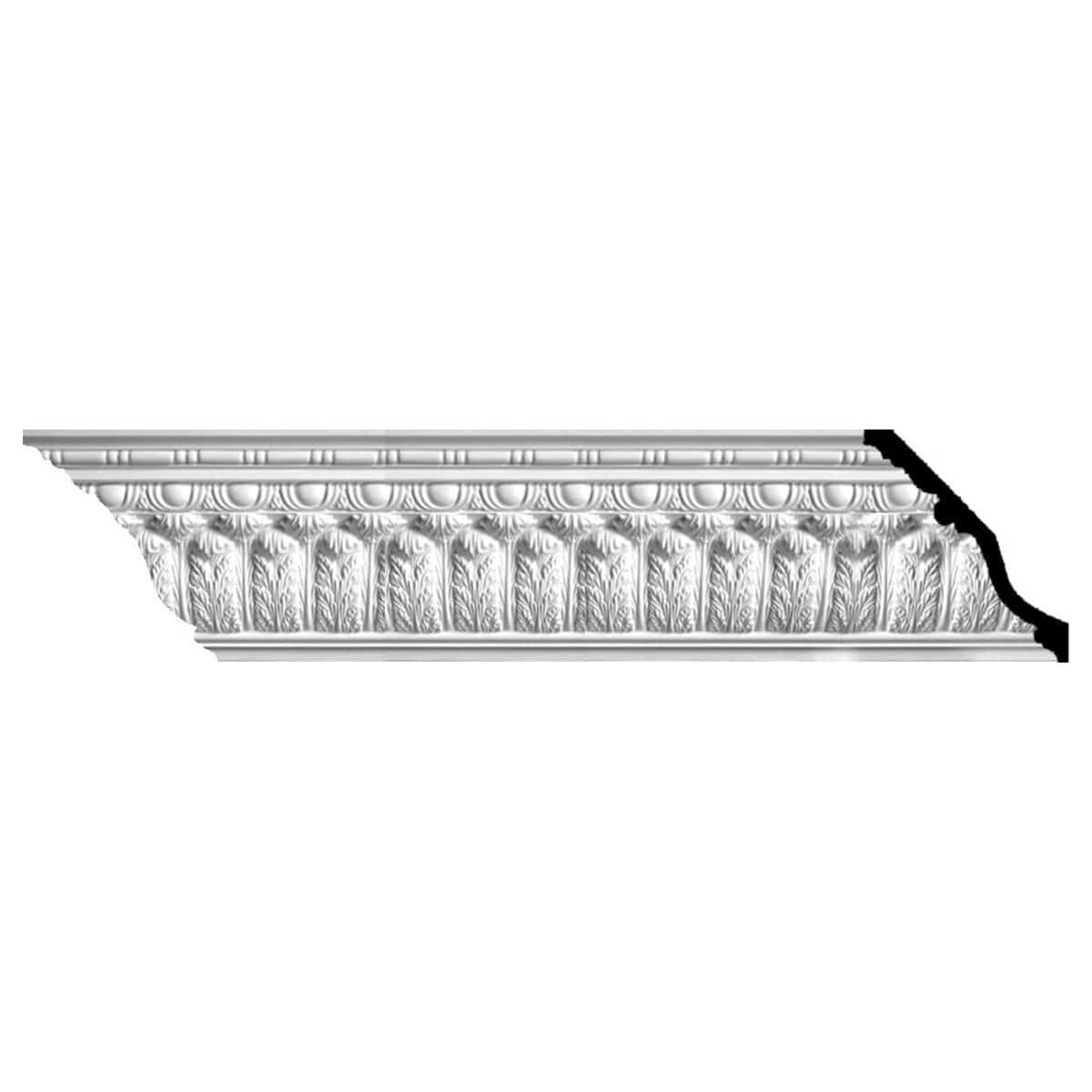 Acanthus Leaf with Bead & Barrel Crown Moulding, 8 1/4"H x 8"P x 11 1/2"F x 94 1/2"L