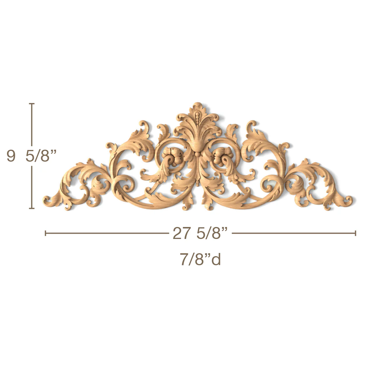 Acanthus Onlay, 27 5/8"w x 9 5/8"h x 7/8"d, SPECIAL ORDER
