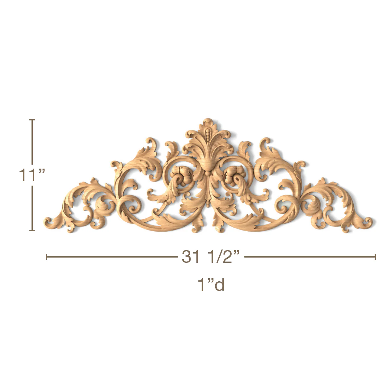Acanthus Onlay, 31 1/2"w x 11"h x 1"d