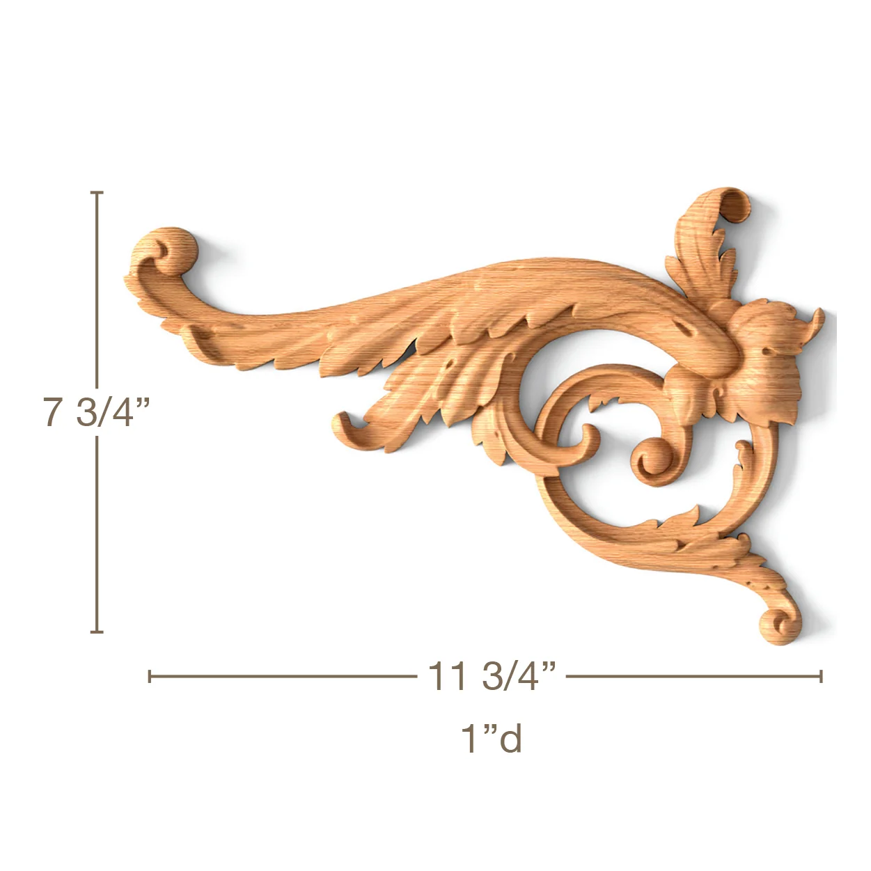 Acanthus Scrolls, Left & Right Pair,11 3/4"w x 7 3/4"h x 1"d - Image 3