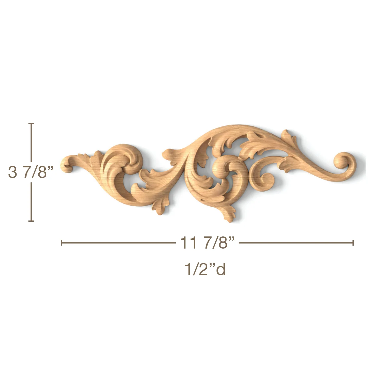 Acanthus Scrolls, Left & Right Pair, 11 7/8"w x 3 7/8"h x 1/2"d - Image 2