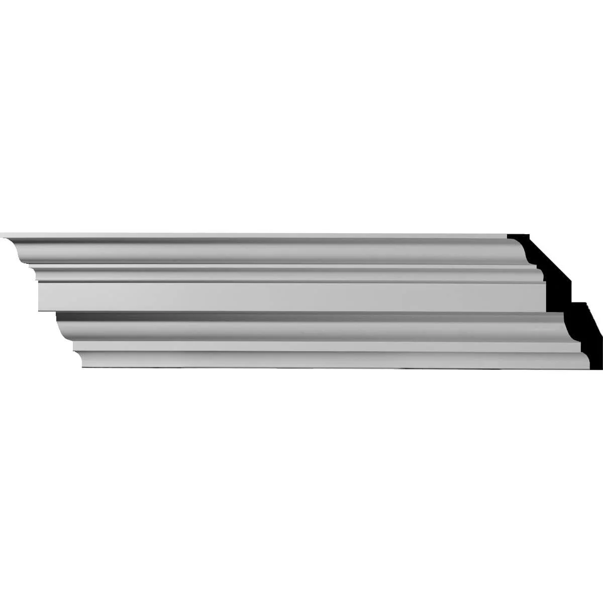 Alexa Smooth Crown Moulding, 6 1/4"H x 4 3/4"P x 7 7/8"F x 94 1/2"L