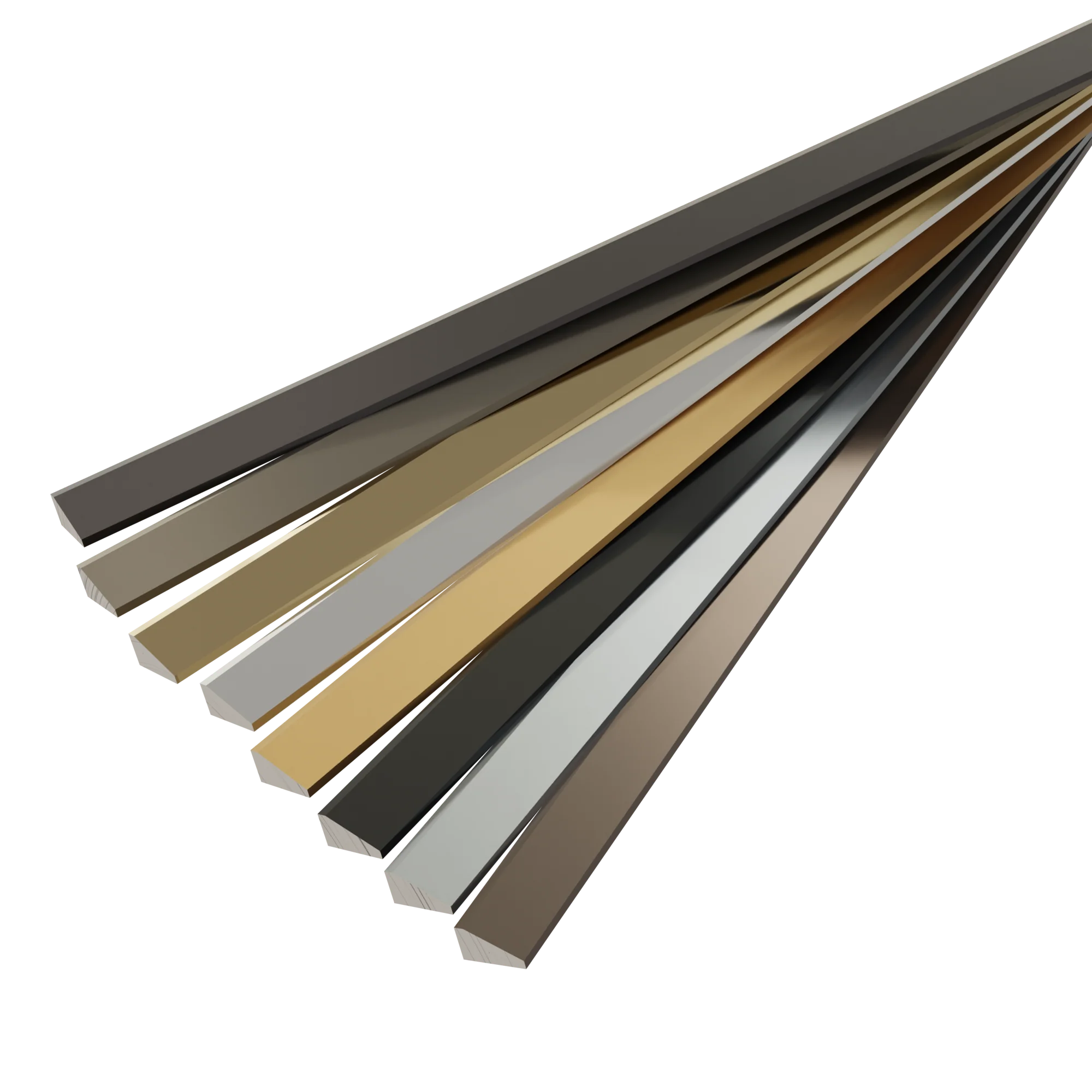 Metallic Trim Bevel Aluminum Bar, 7/16" W x 96" L x 1/4" T - Image 2