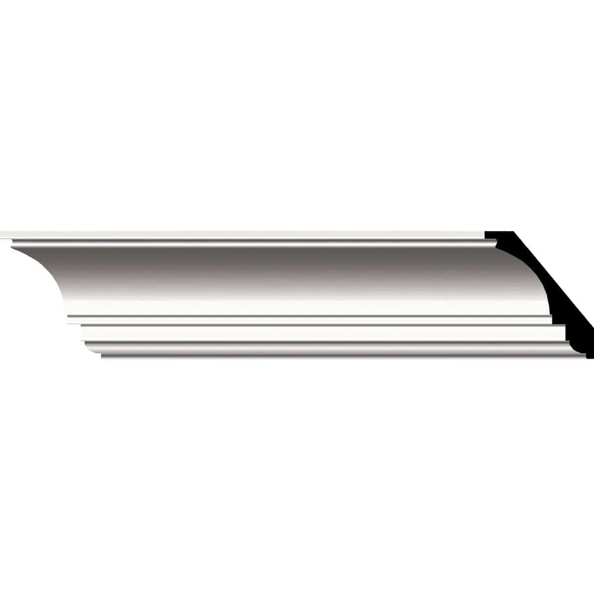 Ashford Smooth Crown Moulding, 3 1/8"H x 3 1/8"P x 5"F x 94 1/2"L