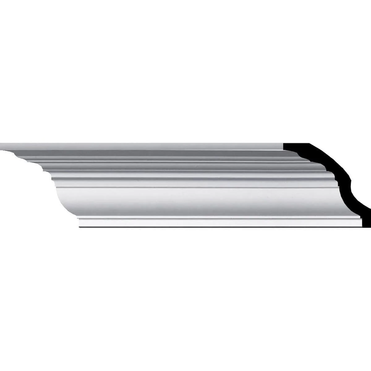 Bedford Smooth Crown Moulding, 3"H x 3 1/2"P x 4 3/8"F x 94 1/2"L