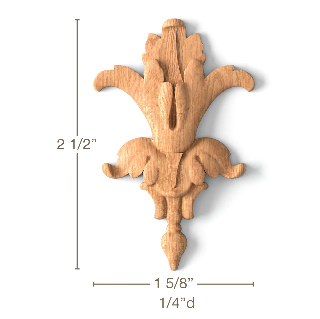 Bellflower DropSet of 4, 1 5/8"w x 2 1/2"h x 1/4"d