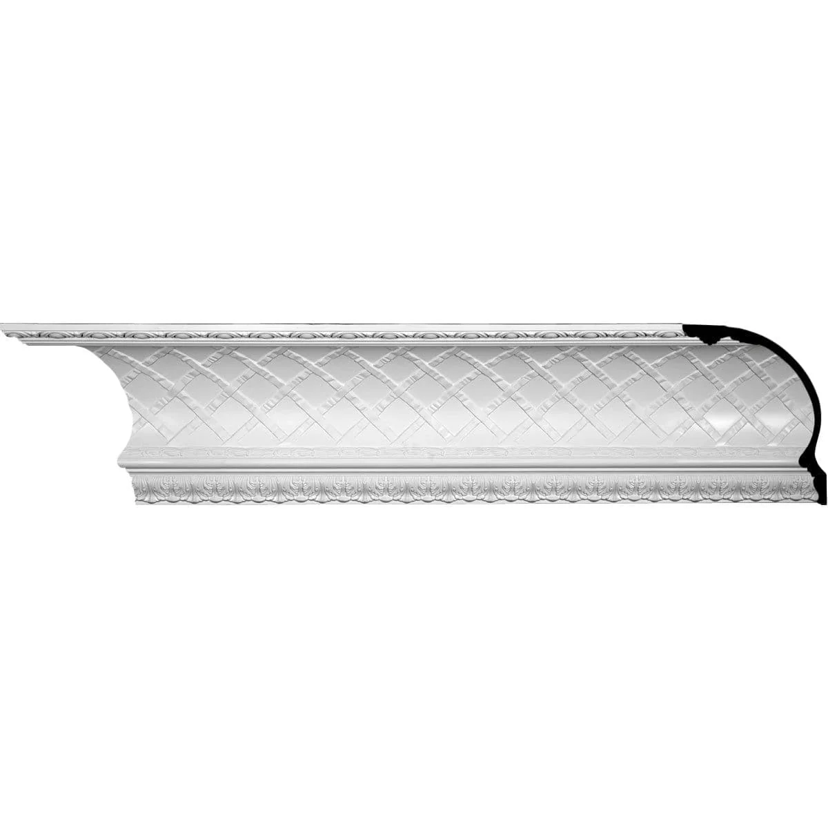 Brightton Crown Moulding, 12"H x 15 3/8"P x 19 1/4"F x 94 1/2"L