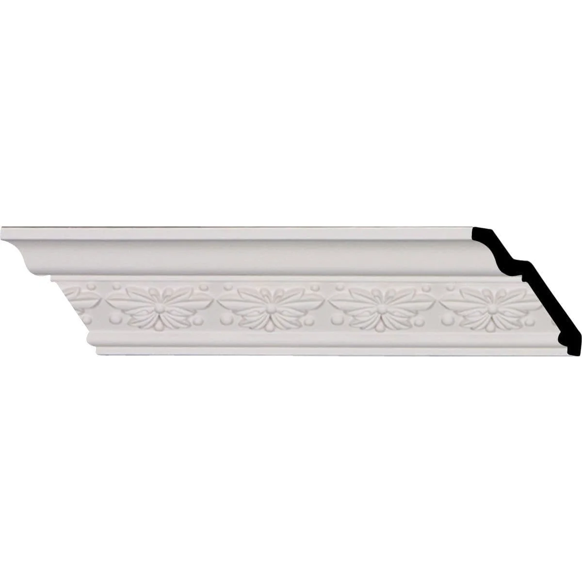 Butterfly Crown Moulding, 2 1/2"H x 2 1/2"P x 3 5/8"F x 94 1/2"L, (2 1/2" Repeat)