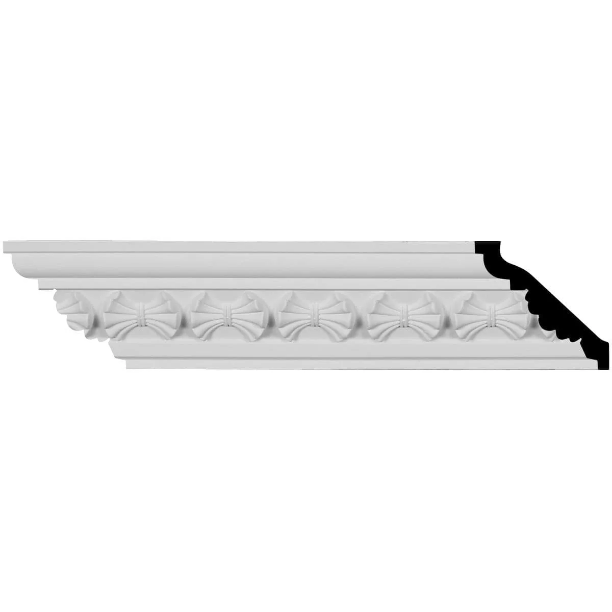 Butterfly Crown Moulding, 3 1/8"H x 3 1/8"P x 4 1/2"F x 94 1/2"L