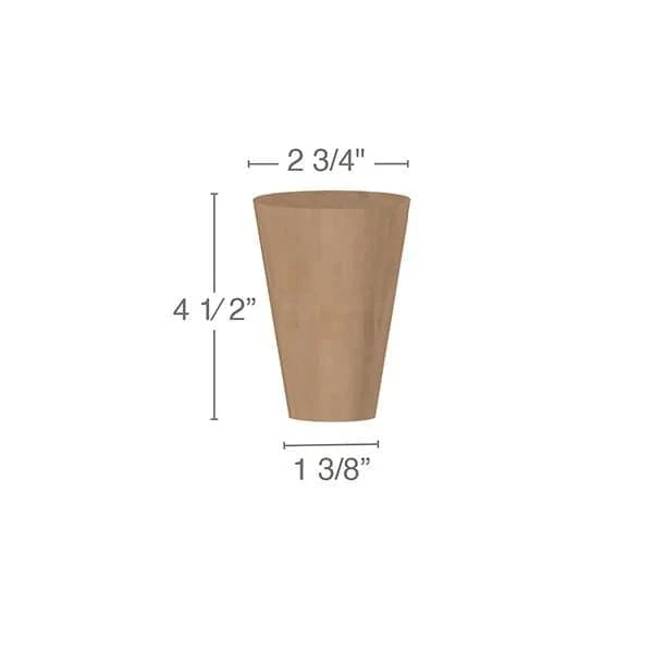 Cabinet & Furniture Foot, 3  1/4"sq. x 4  1/2"h