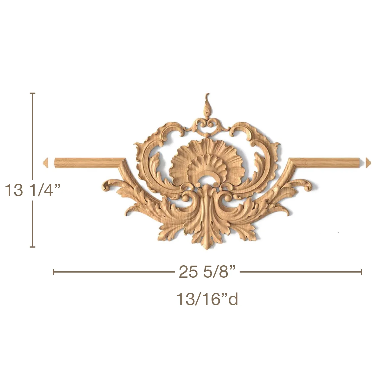 Cartouche Shell & Bellflowers, 25 5/8"w x 20"h x 13/16"d, Top and Bottom, SPECIAL ORDER ITEM: 3-6 Weeks - Image 4