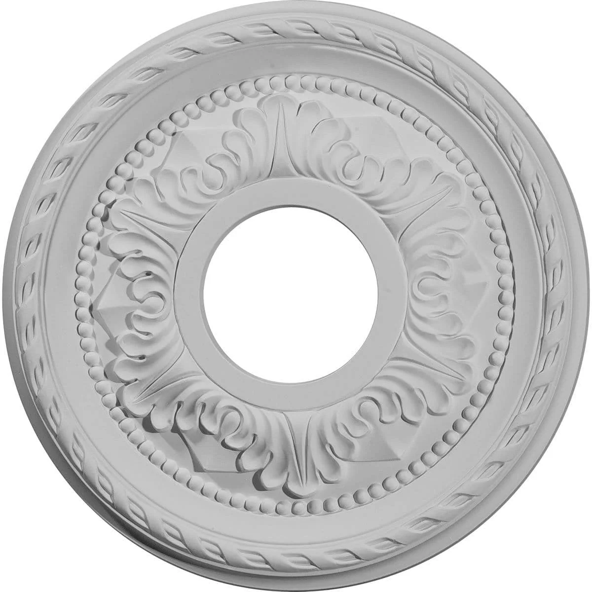 Ceiling Medallion (Fits Canopies up to 4 1/2"), 11 3/8"OD x 3 5/8"ID x 7/8"P