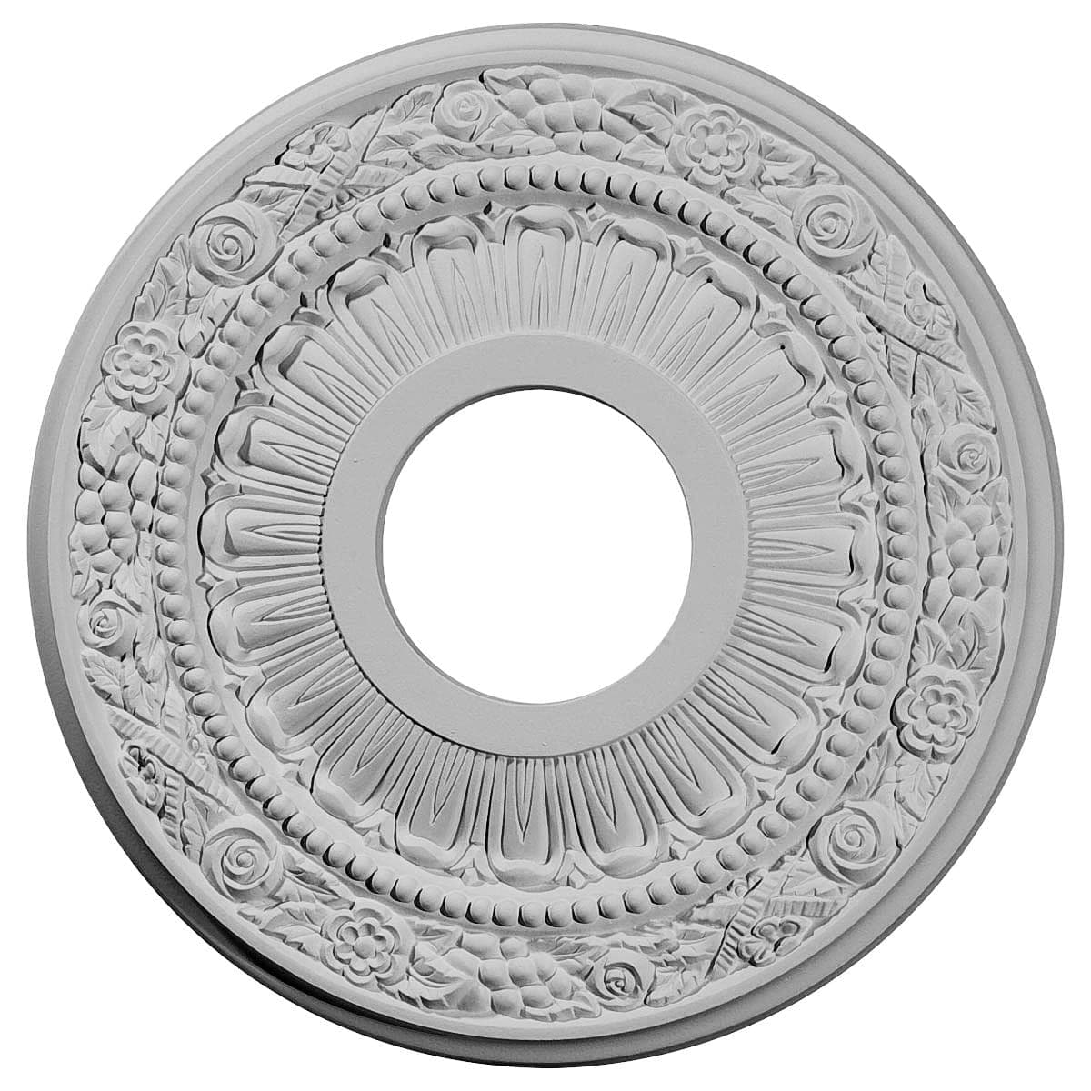 Ceiling Medallion (Fits Canopies up to 4 7/8"), 12 1/8"OD x 3 5/8"ID x 7/8"P