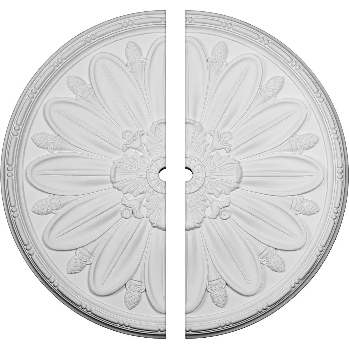 Ceiling Medallion, Two Piece (Fits Canopies up to 2")40"OD x 2"ID x 1 7/8"P
