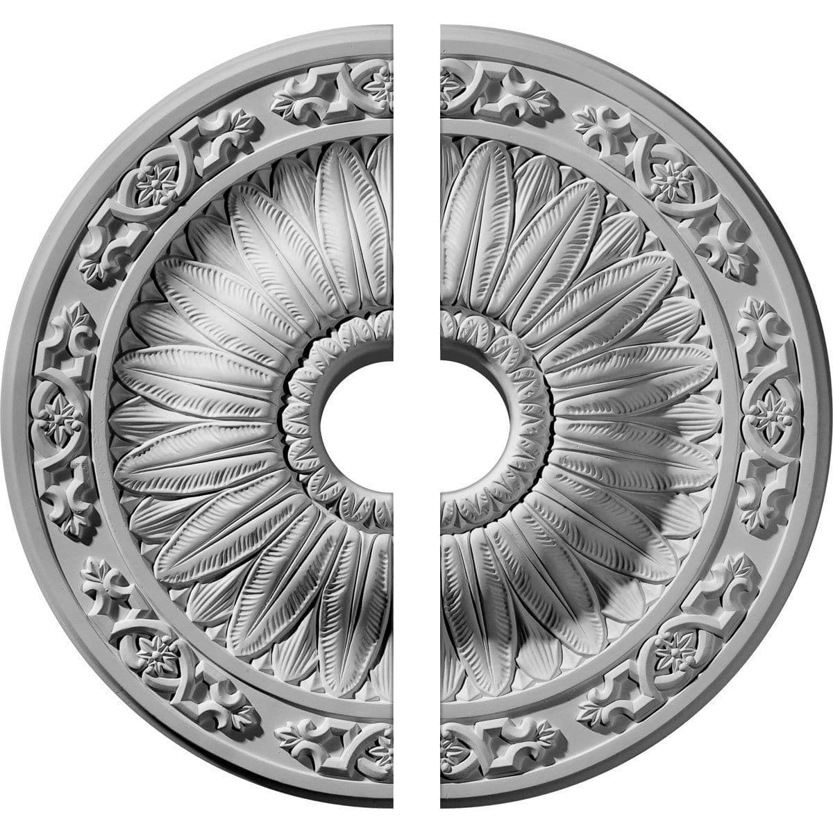 Ceiling Medallion, Two Piece (Fits Canopies up to 3 3/4")20 1/4"OD x 3 1/2"ID x 1 1/2"P