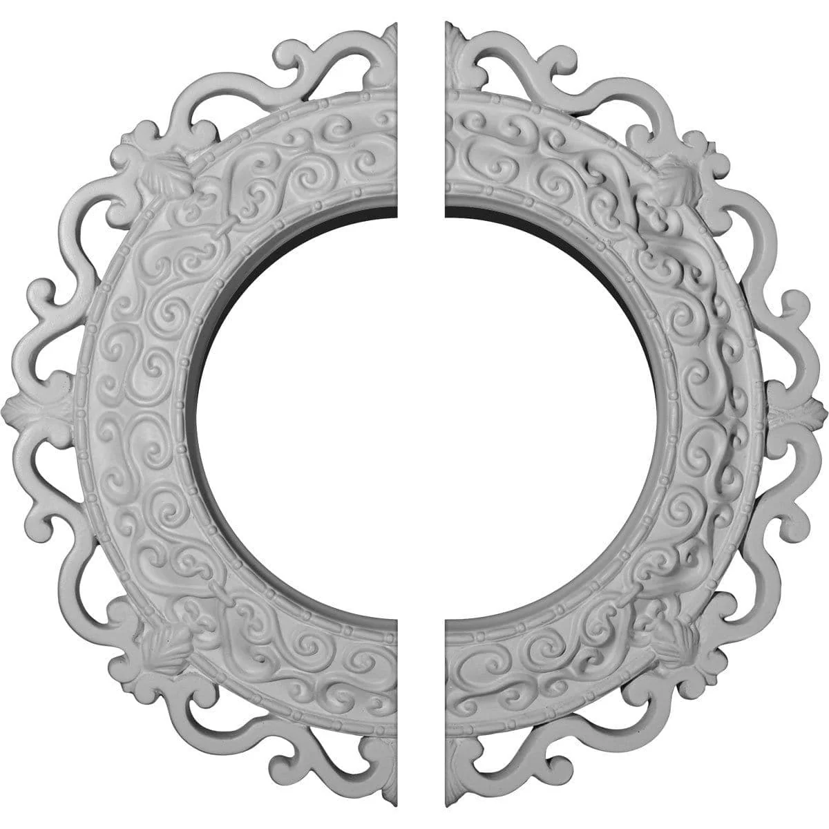 Ceiling Medallion, Two Piece (Fits Canopies up to 6 5/8")13 1/4"OD x 6 5/8"ID x 1 1/8"P