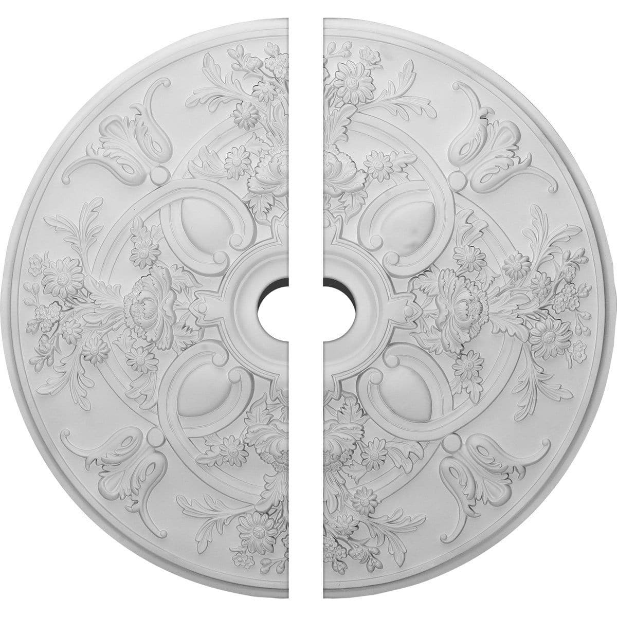 Ceiling Medallion, Two Piece (Fits Canopies up to 6")31 1/4"OD x 3 1/2"ID x 2 1/4"P