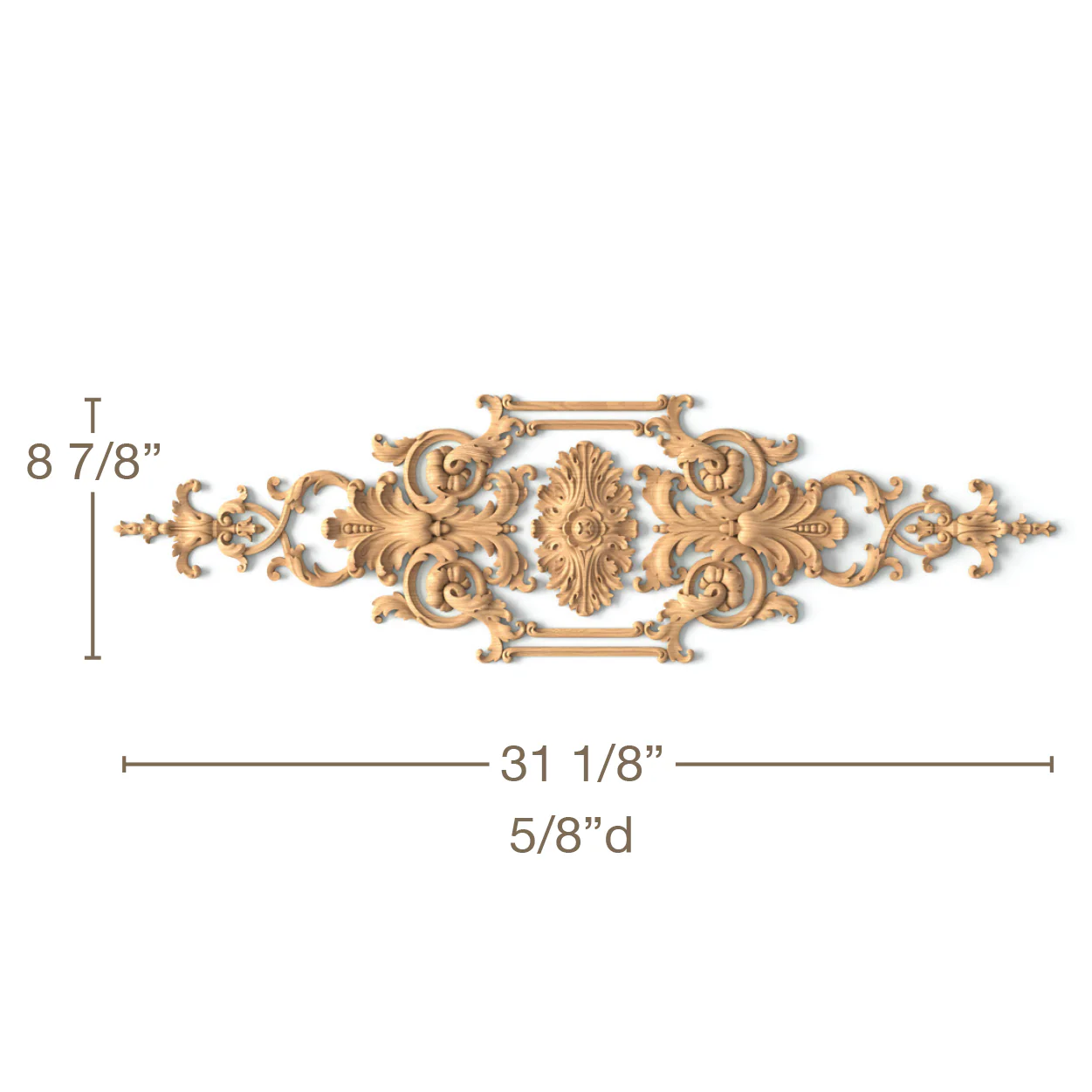 Center with Weaving Bellflowers, 31 1/8"w x 8 7/8"h x 5/8"d