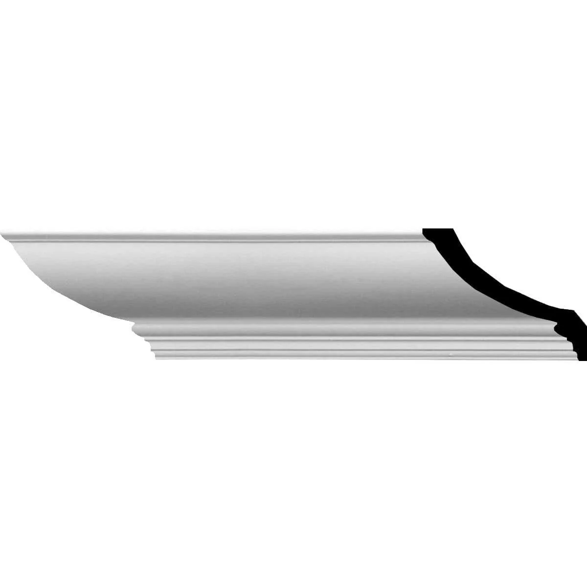 Claremont Traditional Smooth Crown Moulding, 6 1/2"H x 5 3/4"P x 8 5/8"F x 94 1/2"L