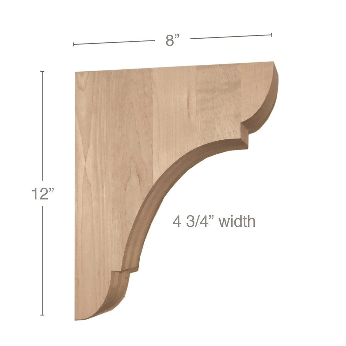 Classic Large Bar Bracket Corbel, 4 3/4"w x 12"h x 8"d