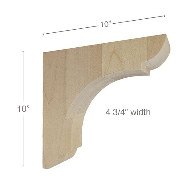 Classic Overhang Bar Bracket Corbel, 4 3/4"w x 10"h x 10"d