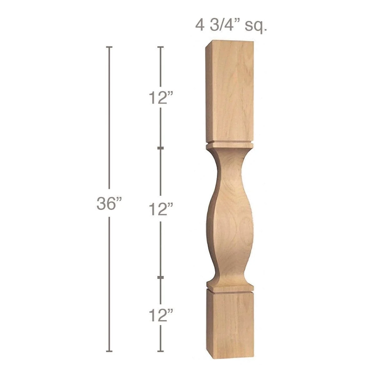 Classic Square Cam Island Column, 4 3/4"sq. x 36"h