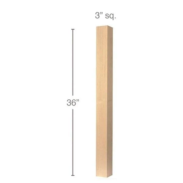 Contemporary Straight Square Island Column, 3"sq. x 36"h