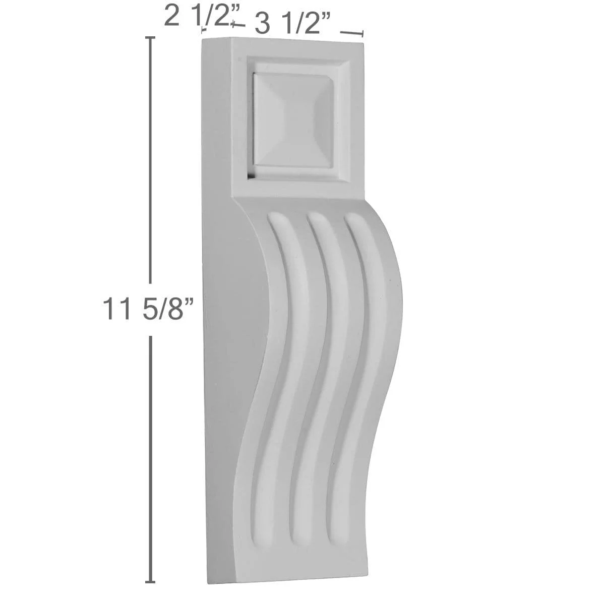 Corbel, 3 1/2"W x 2 1/2"D x 11 5/8"H