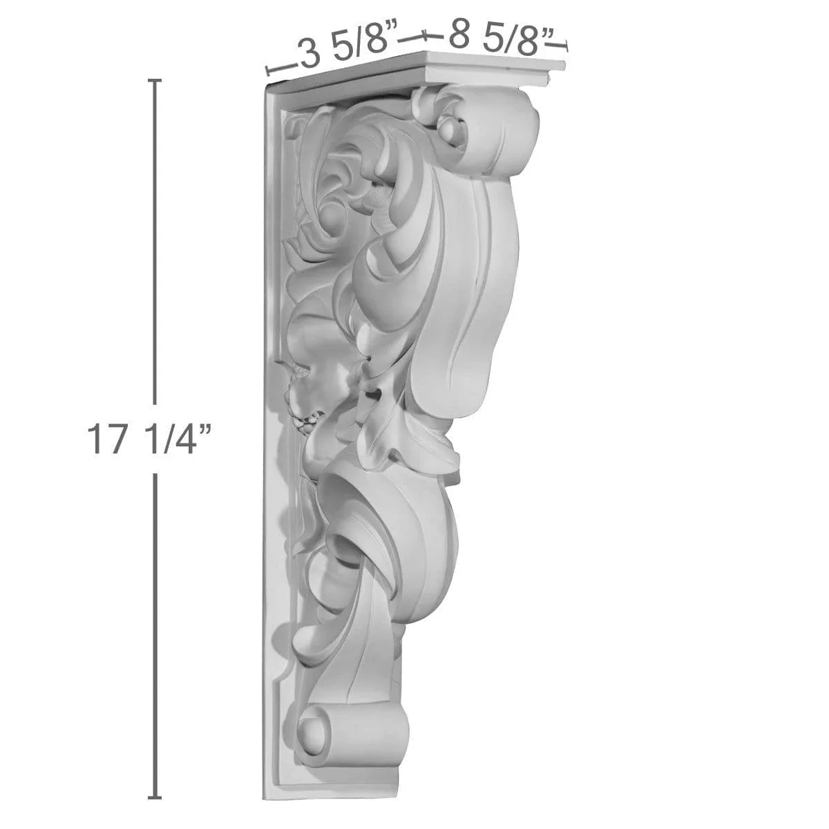 Corbel, 3 5/8"W x 8 5/8"D x 17 1/4"H