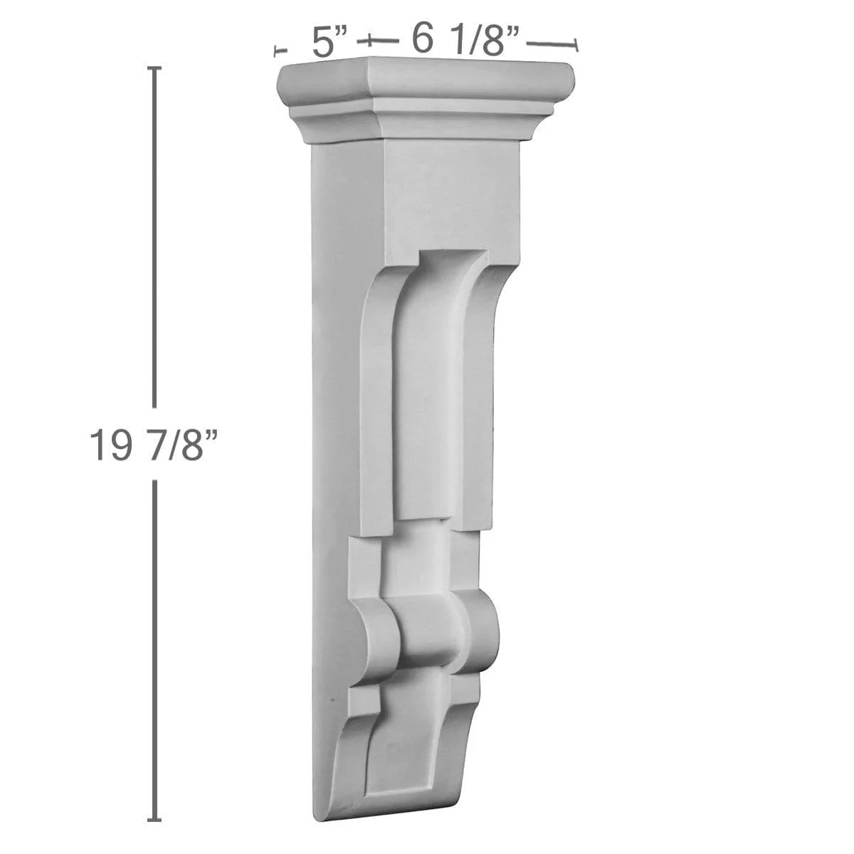 Corbel, 6 1/8"W x 5"D x 19 7/8"H
