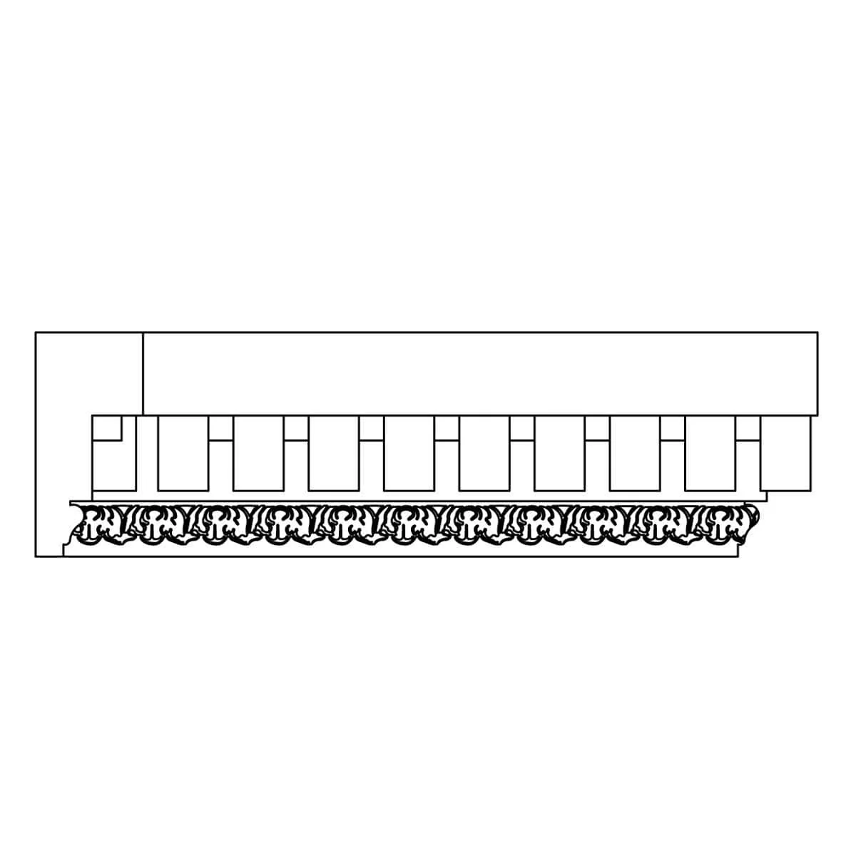 Custom Dentil, 1 3/8''w x 2 7/8''d - Image 2