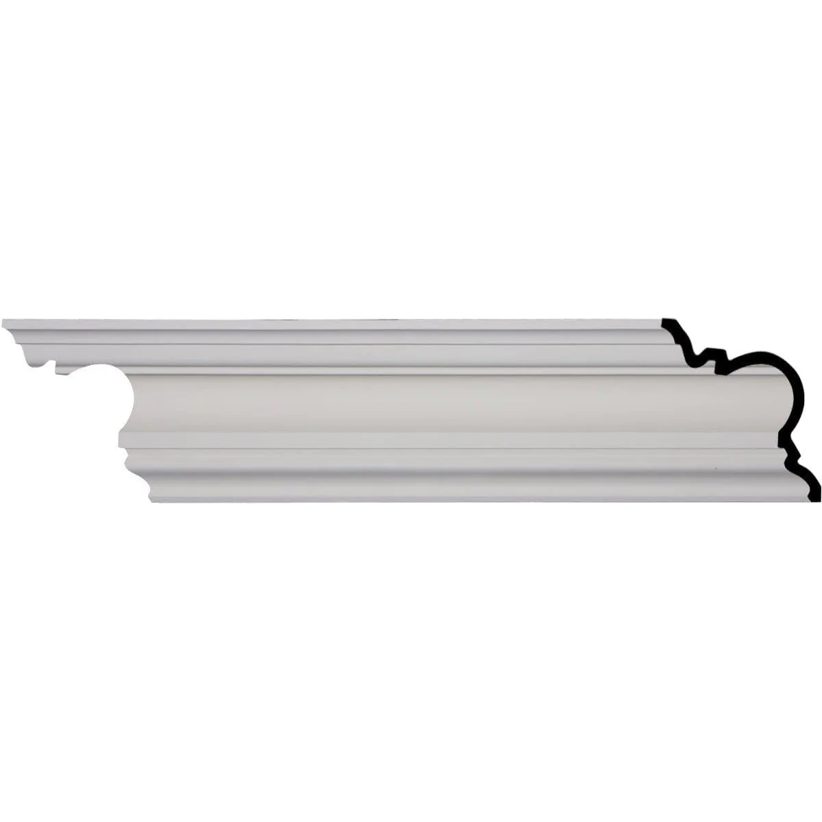 Devon Smooth Crown Moulding, 7 1/4"H x 7 1/8"P x 9 7/8"F x 94 1/2"L