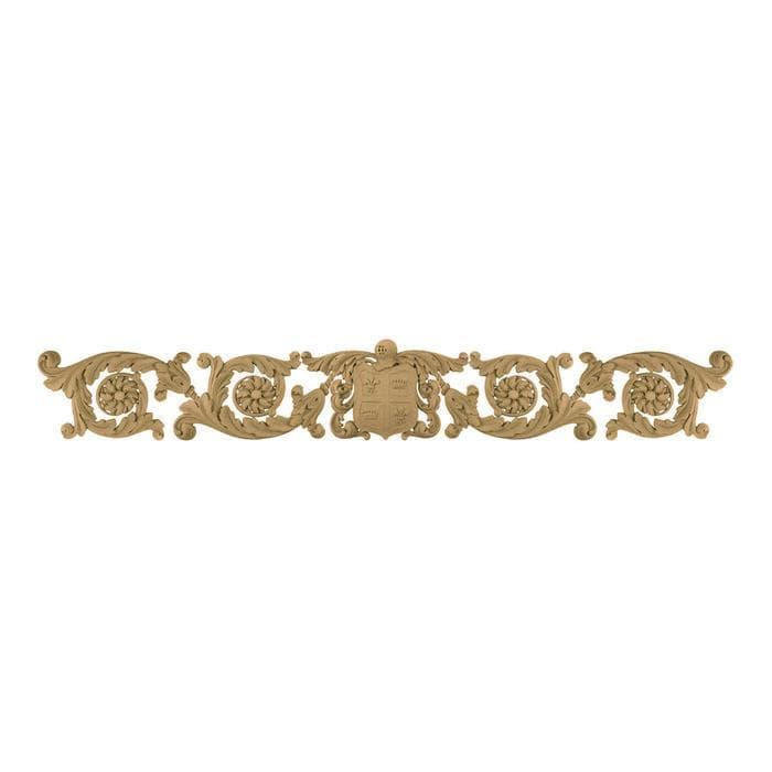 English Horizontal Design w/Shield Onlay, 51"w x 7 1/4"h x 3/8"d, Made To Order, Minimum Order Amount $300