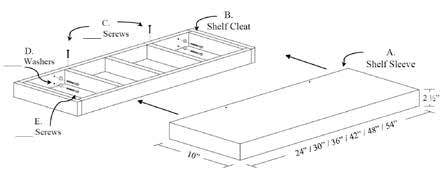 Floating Shelf System, 42"w x 2 1/2"h x 10"d - Image 5