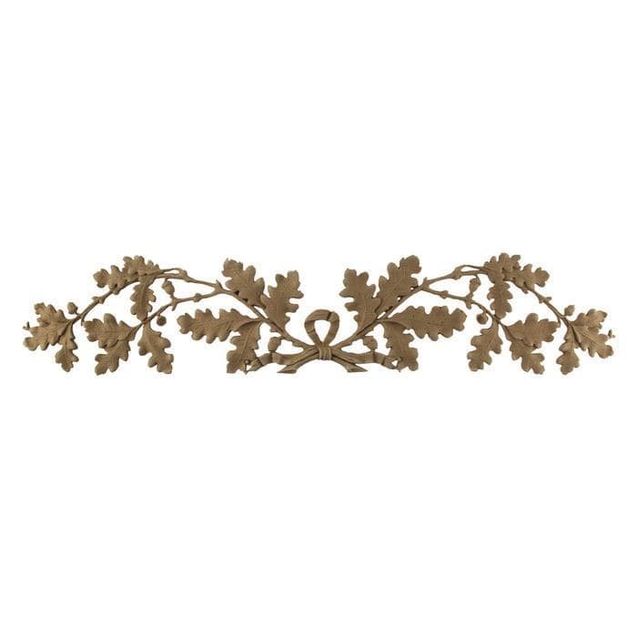 French Renaissance Oak Leaf Branches Onlay, 23 3/4"w x 4 3/4"h x 1/4"d, Made To Order, Minimum Order Amount $300