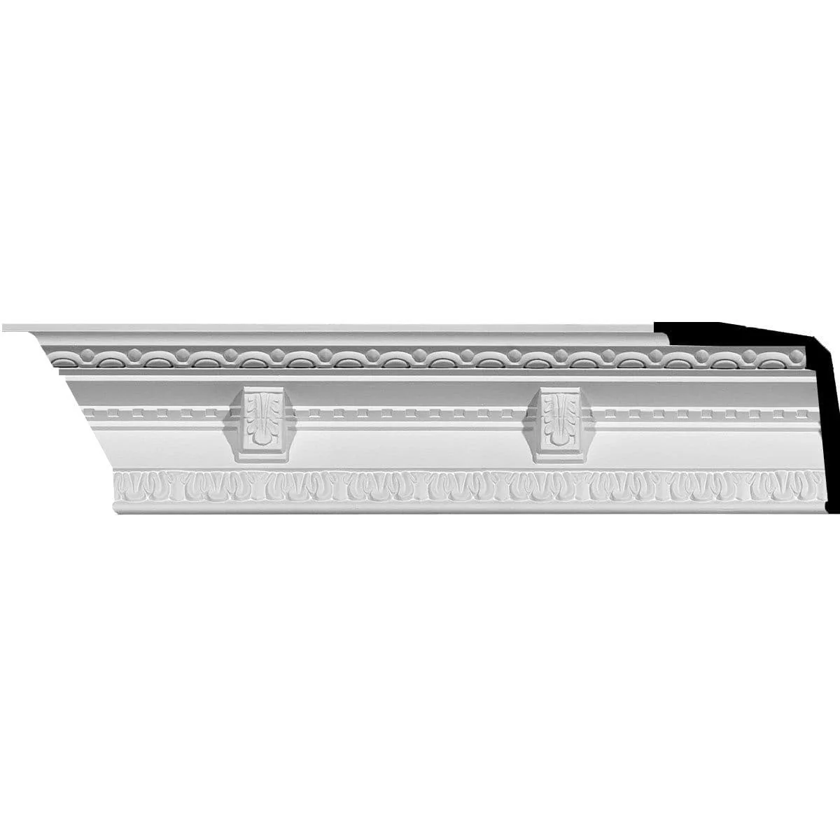 Granada Traditional Crown Moulding, 3 3/4"H x 3 1/2"P x 5 1/8"F x 94 1/2"L
