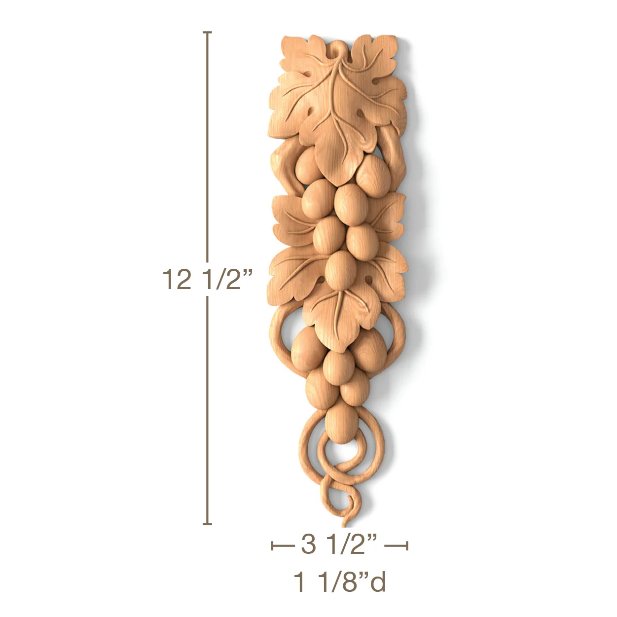 Vineyard Drop, 3 1/2"w x 12 1/2"h x 1 1/8"d, SPECIAL ORDER (3-6 Weeks)