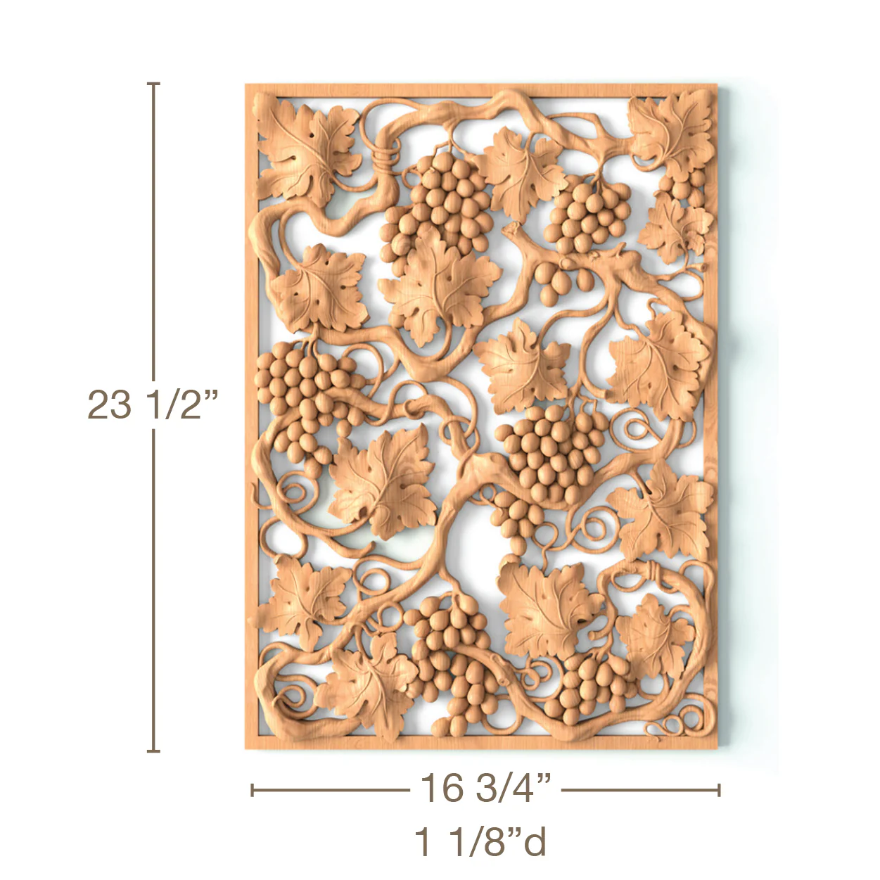 Vineyard Pierced Panel, 16 3/4"w x 23 1/2"h x 1 1/8"d, SPECIAL ORDER (3-6 Weeks)