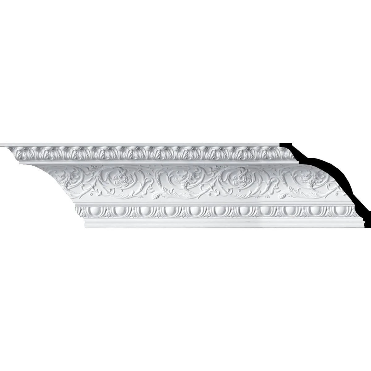 Hillsborough Rococo Crown Moulding, 9 7/8"H x 10 5/8"P x 14 1/2"F x 94 1/2"L