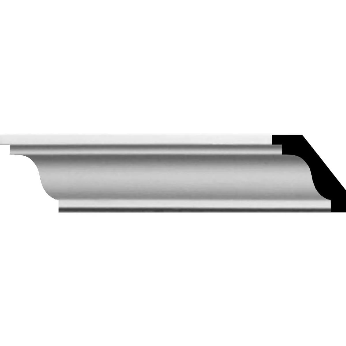 Hillsborough Traditional Smooth Crown Moulding, 1 1/4"H x 1 1/4"P x 1 3/4"F x 94 1/2"L