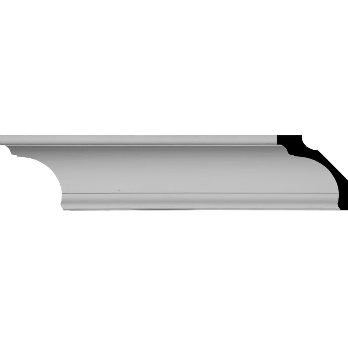 Holmdel Traditional Smooth Crown Moulding, 3 1/2"H x 3 3/8"P x 4 7/8"F x 94 1/2"L, (1 7/8" Repeat)