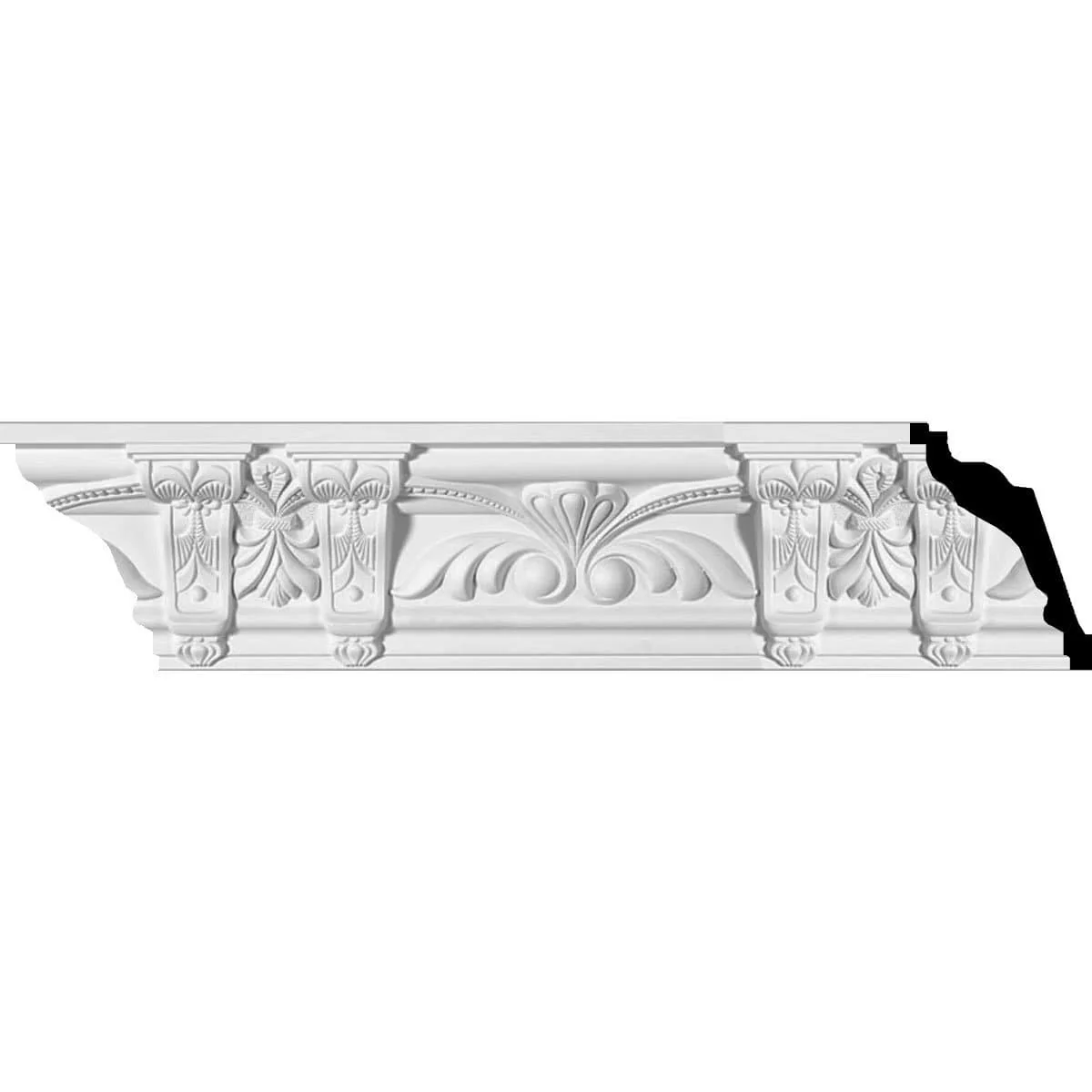 Jonee Crown Moulding, 4 7/8"H x 4 1/4"P x 6 1/2"F x 94 1/2"L, (13 5/8" Repeat)