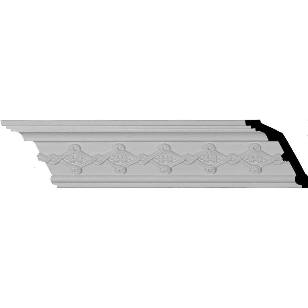 Kendall Crown Moulding, 3 1/8"H x 2 7/8"P x 4 1/4"F x 94 1/2"L