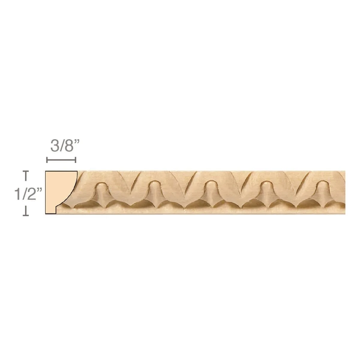 Lamb's Tongue, 1/2''w x 3/8''d x 8' length, Resin is priced per 8' length
