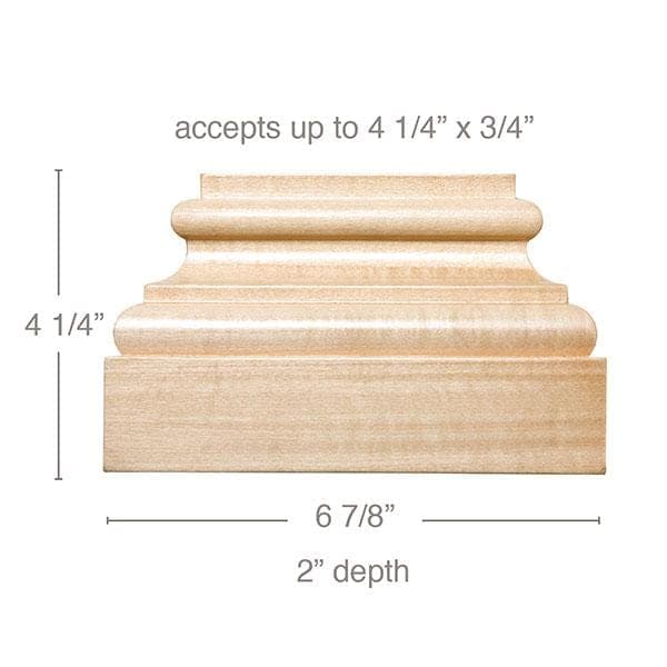 Large Square Plynth, 6 7/8"w x 4 1/4"h x 2"d, (accepts up to 4 1/4"w x 3/4"d)