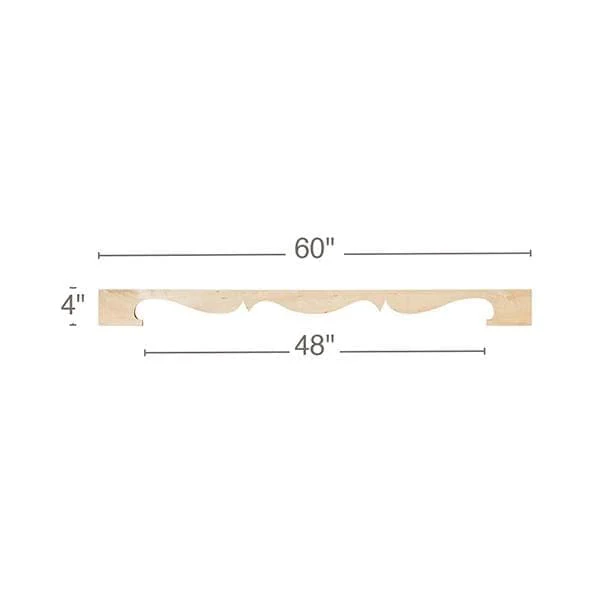 Large Valance, 60"w x 4"h x 3/4"d