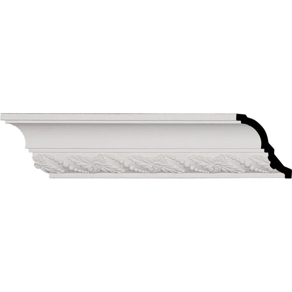 Leaf Twist Crown Moulding, 3 1/4"H x 2 7/8"P x 4 3/8"F x 94 1/2"L, (3 1/4" Repeat)